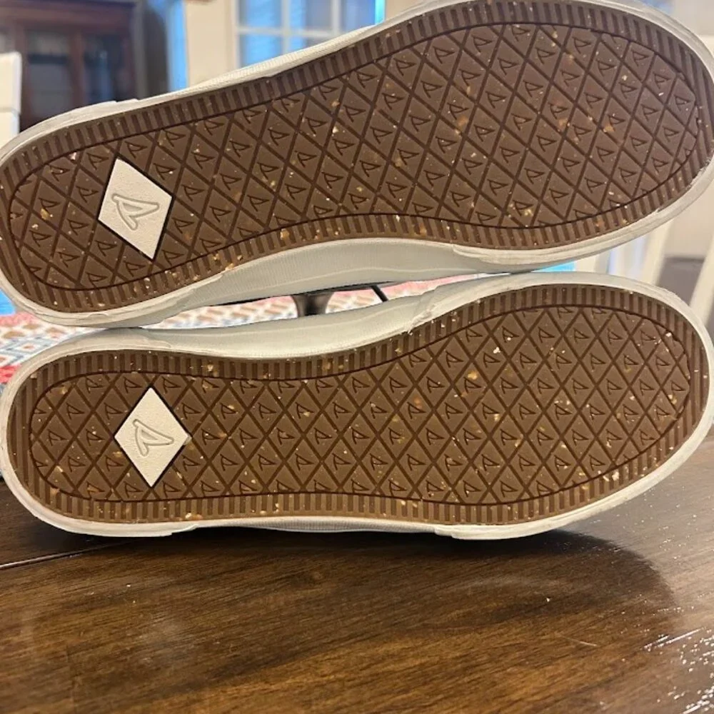 NWT Sperry Crest Vibe Leather Sneakers - Grey / Silver - Women's 7.5 - Picture 6 of 7